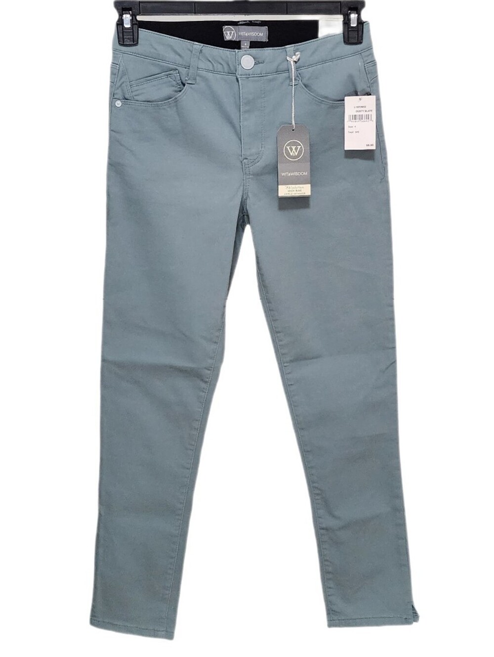 Wit & Wisdom Ankle Skimmer Twill Pants High Rise Ab Solution Dusty Slate 4